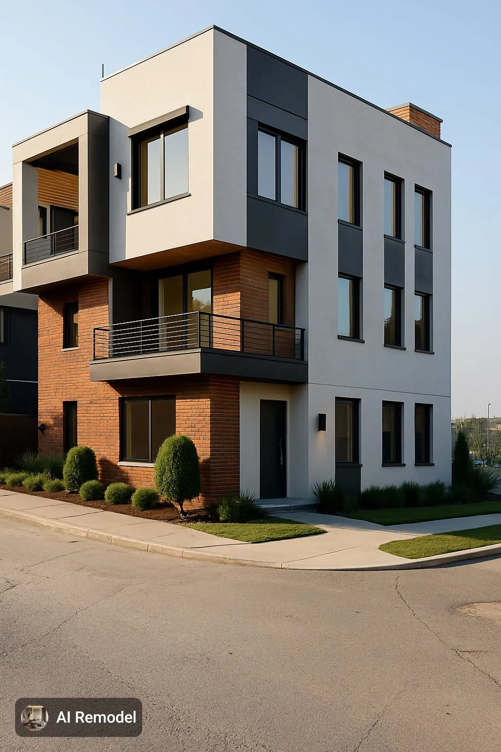 4 Kanal Farm House — contemporary corner elevation