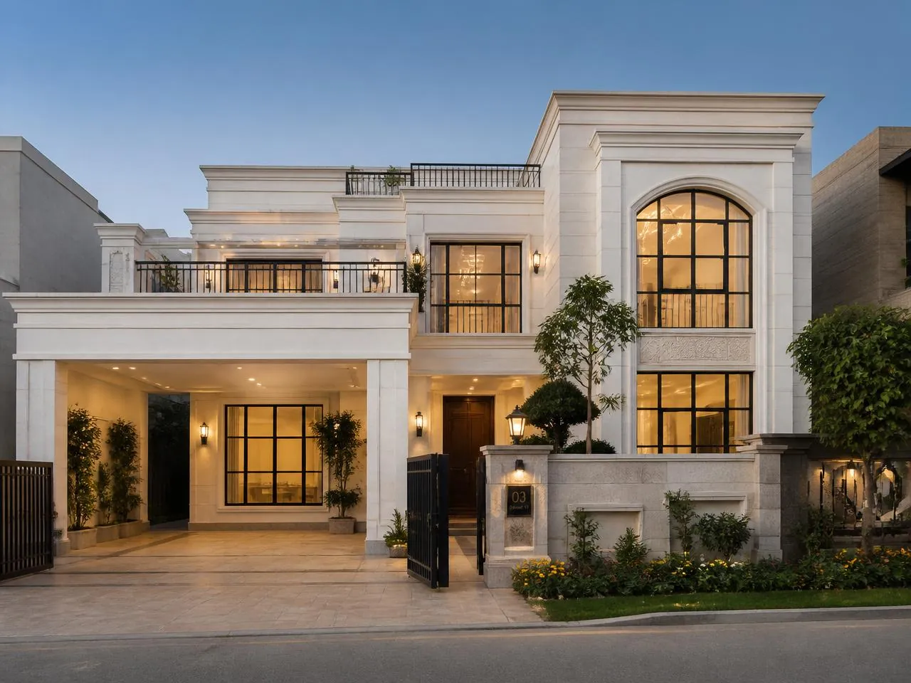 Modern villa under construction