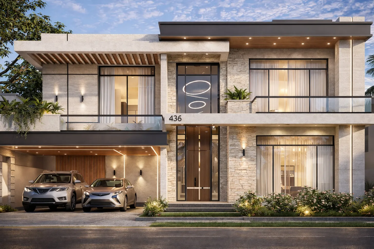 Project 436 Bahria Town — designer villa front elevation